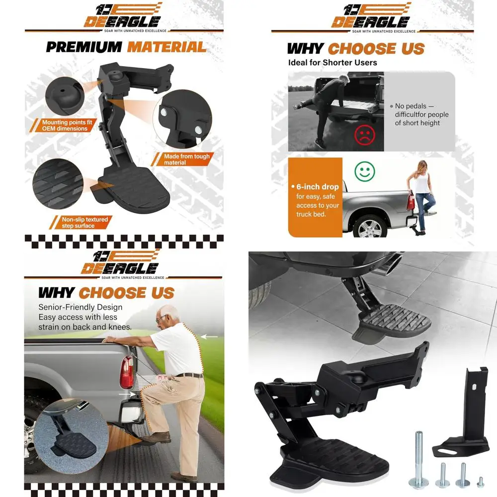 

Ступенька заднего кровати, совместимая с Dodge Ram 2500 3500 2019 2020 2021 2022 2023 2024, выдвижной бампер, задняя дверь, замена 8221584