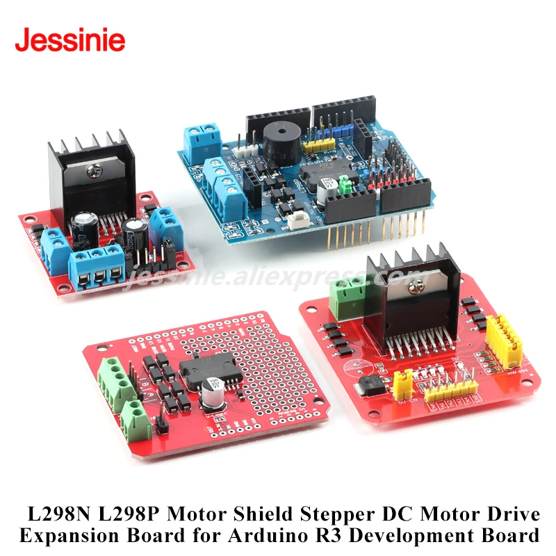 L298P L298 Motor Shield Stepper DC Motor Driver Board Expansion Module 2A Dual Full Bridge H-Bridge 2 Way for Arduino R3 L298N