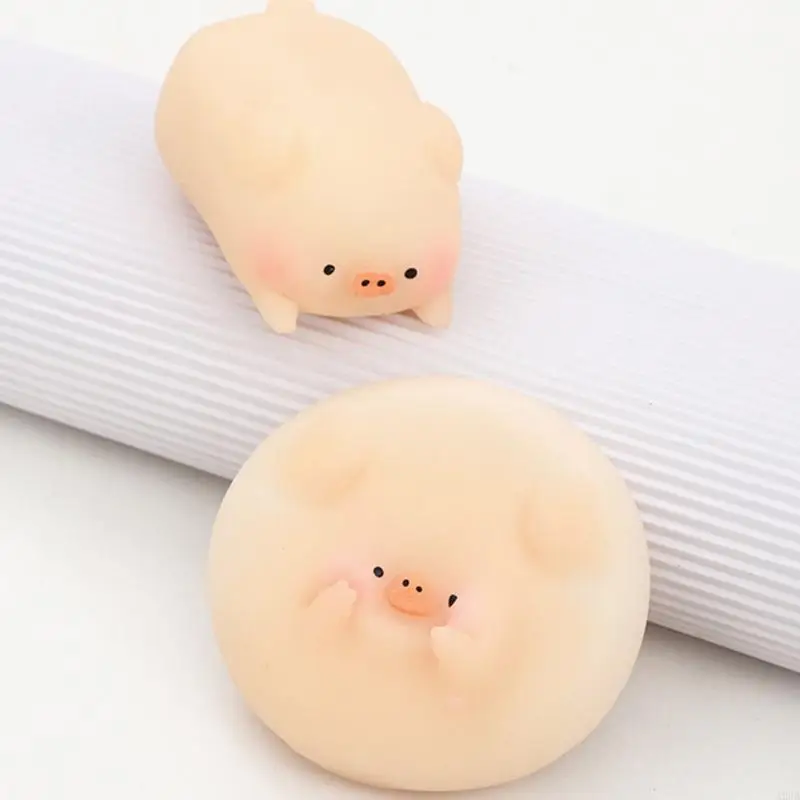 Leuk Varken Beeldje Flexibel Zacht Tafelblad Display Knijpspeeltje Bureau Ornament Huisdier Speelgoed Cadeau voor Kantoor Vriend