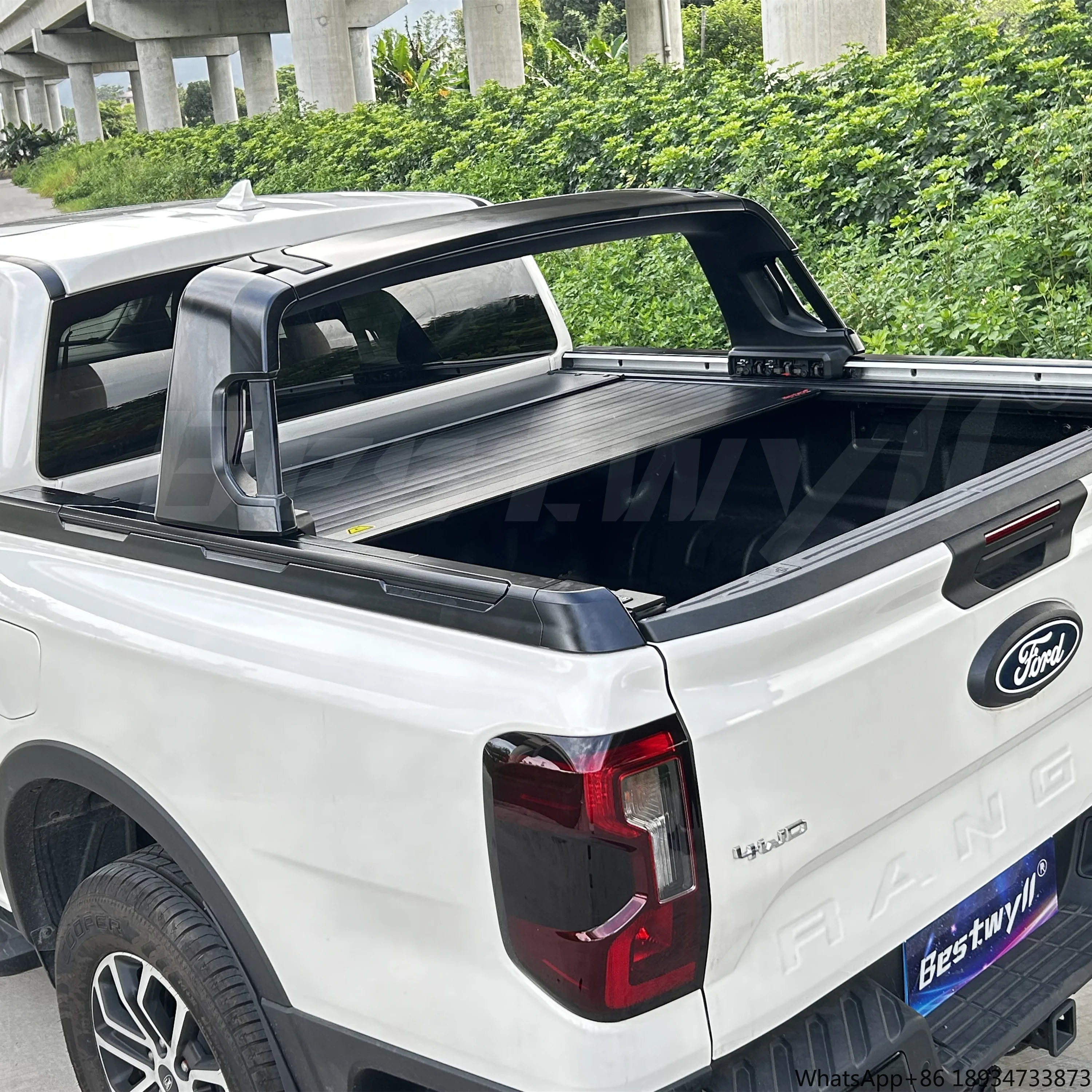 BESTWYLL Truck Aluminum Waterproof Electric 4x4 Pickup Retractable Tonneau Cover For Ford Ranger Stormtrak 2023+ Ea-H130