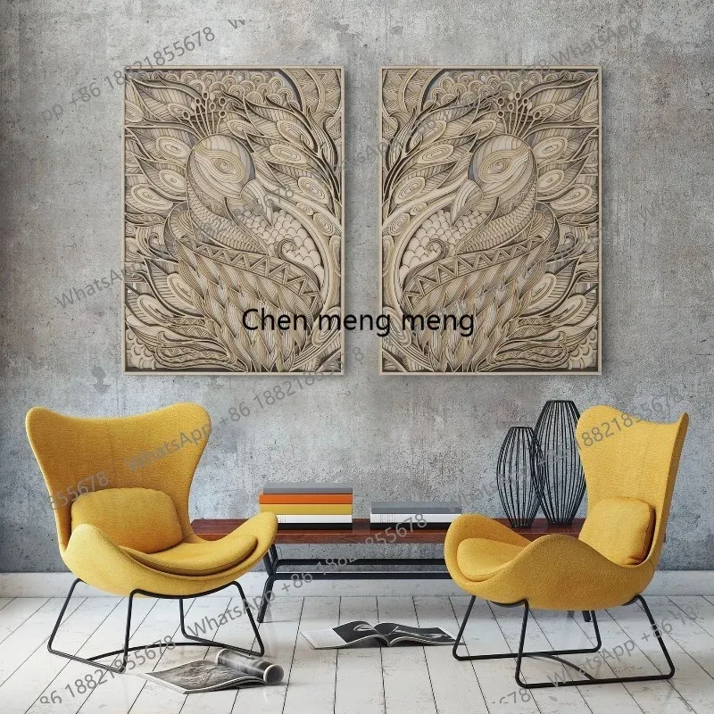 

CC182 Павлин | Креативное настенное украшение для дома, мягкий декор, трехмерное искусство из дерева в скандинавском стиле