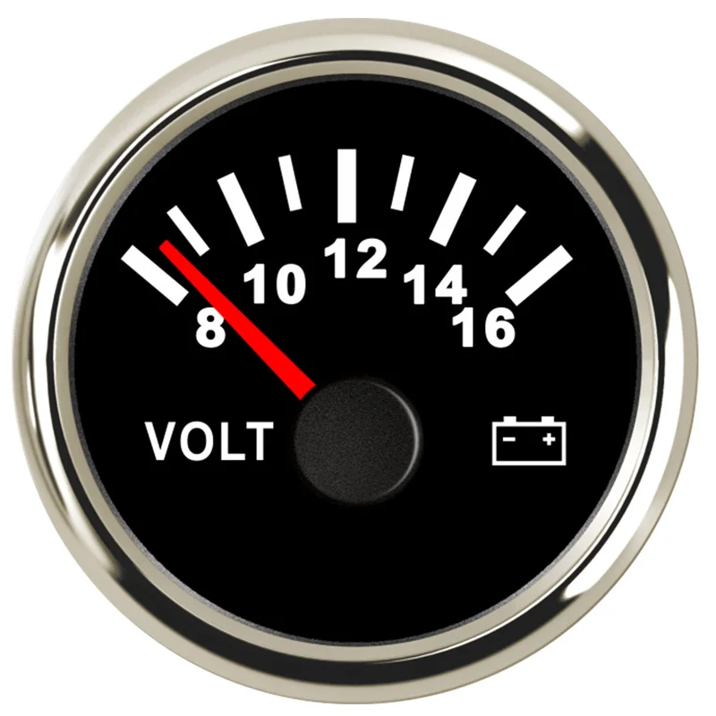52mm wijzer voltmeters 8-16V display voltmeters waterdicht zwart spanningsmeters rode achtergrondverlichting 9-32V voor auto vrachtwagen bus boot