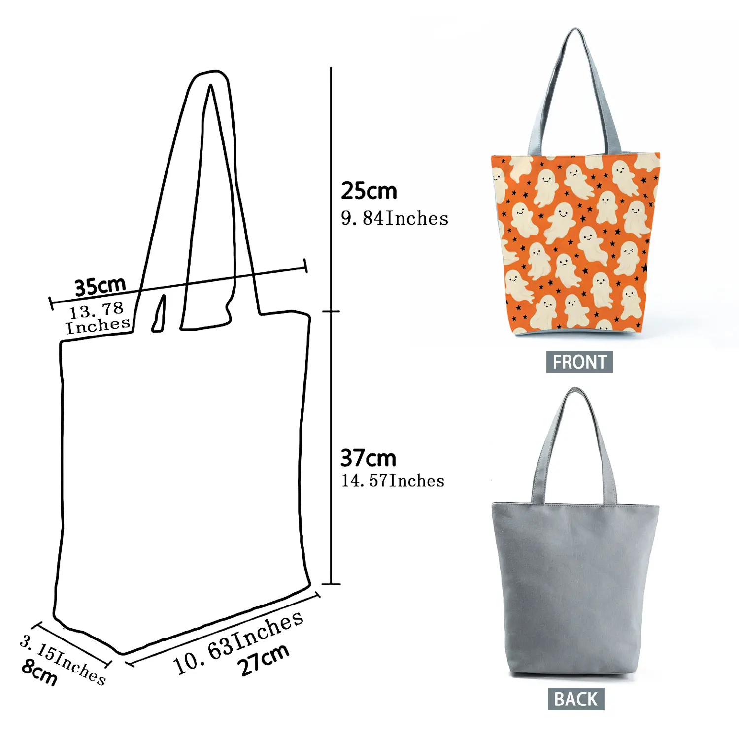 Halloween Ghost Star Orange Printed Women Handbag Shoulder Bag High Quality Shopping Bag Large Capacity Casual Handbag Bolso