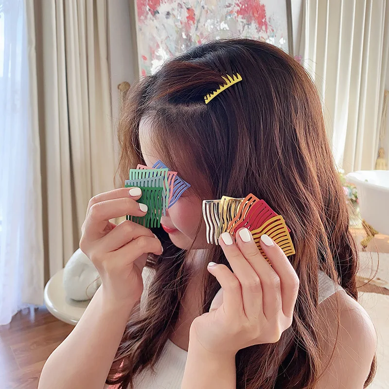 

Candy Color Small Seamless Bangs Hair Clip Metal Simple Hairpin Korea Fashion Broken Hair Clip Non-slip Hair Styling Insert Comb