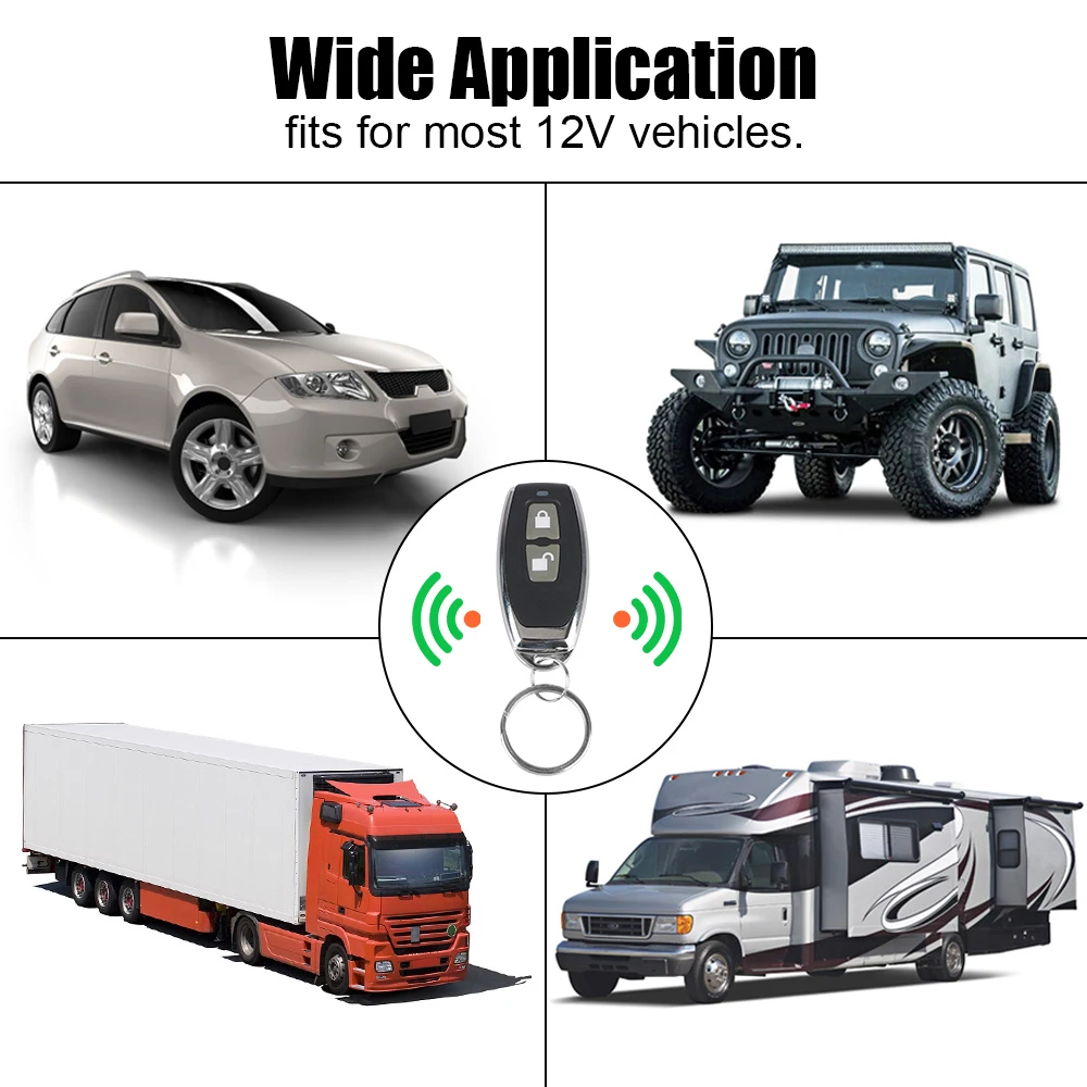 With 2 Controller Remote Control Central Door Lock Unlock 12V Car Door Window Truck Master Lifter Car Keyless System