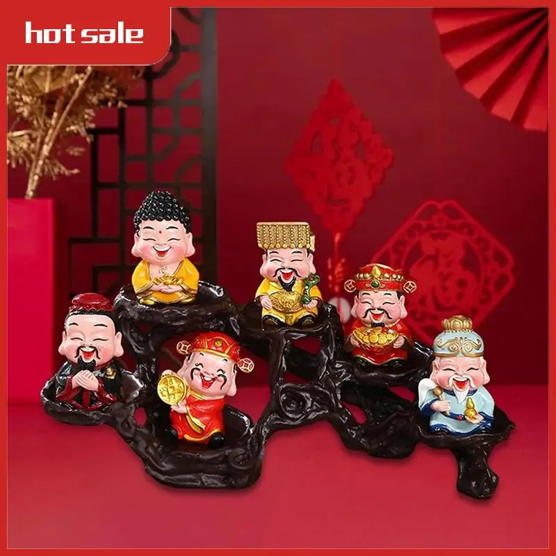 

God Of Good Fortunes Figurine God Of Wealth Statues God Of Good Luck Collectible Prosperity Sculpture For Newyear Shelf B