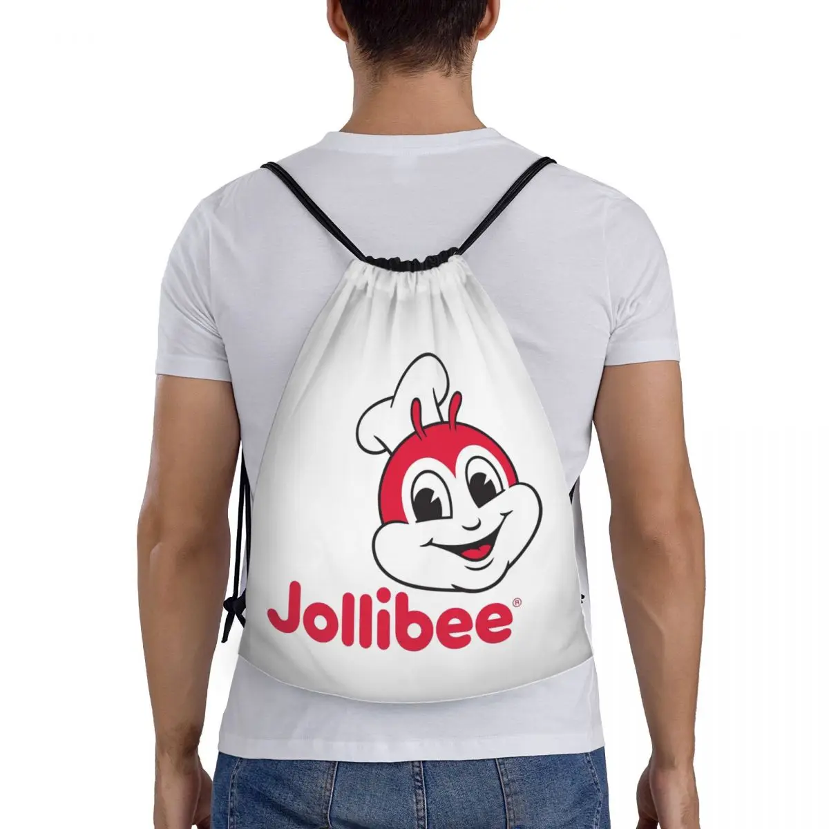 

Ретро рюкзаки Jollibee, многофункциональные портативные карманные спортивные сумки на шнурке, сумки для книг для путешествий студентов