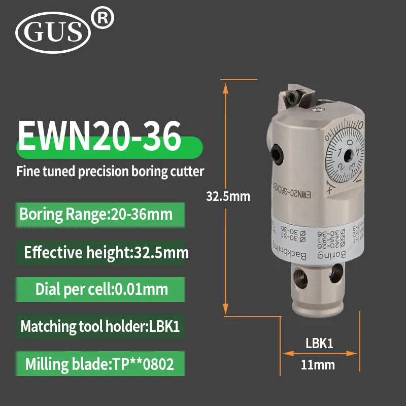 

GUS EWN Precision Boring Tool EWN20 EWN25 EWN32 EWN41 EWN68 EWN150 Adjustable Holder Bore Machine CNC Lathe CKB 1 2 3 4 5 6 LBK