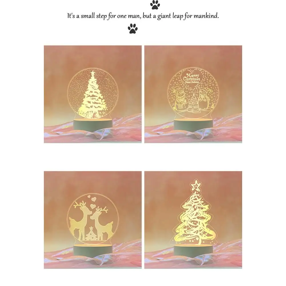 Luz de noche 3D LED lámpara de noche creativa Mesa mesita de noche Santa árbol de Navidad Usb Lámpara de mesa para decoración del dormitorio del hogar Envío Directo