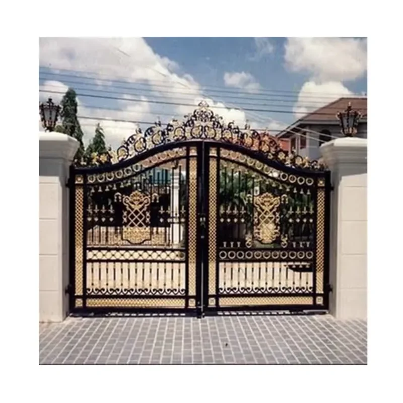 CBMmart High Quality Deep Carved Villa Garden Double Door Iron Gates Design Wrought Iron Door