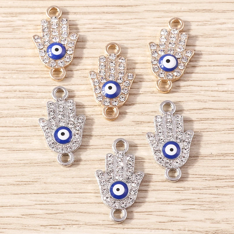 Tusember 10 Stück Boho-Kristall-Anhänger mit türkischem bösen Blick für die Schmuckherstellung, DIY-Ohrringe, Halsketten, Armbänder, Zubehör, Kunsthandwerk – Detail 2