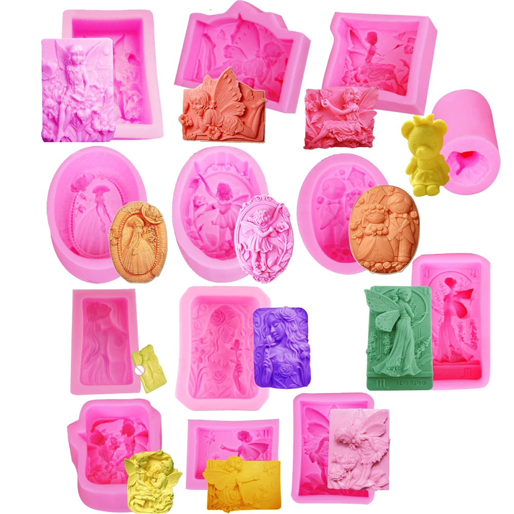 Angel Girl Candle Moulds Soap Mold Kitchen-Baking Resin Silicone Form Home Decoration Forms 3D DIY Clay Craft Wax-Making Moulds
