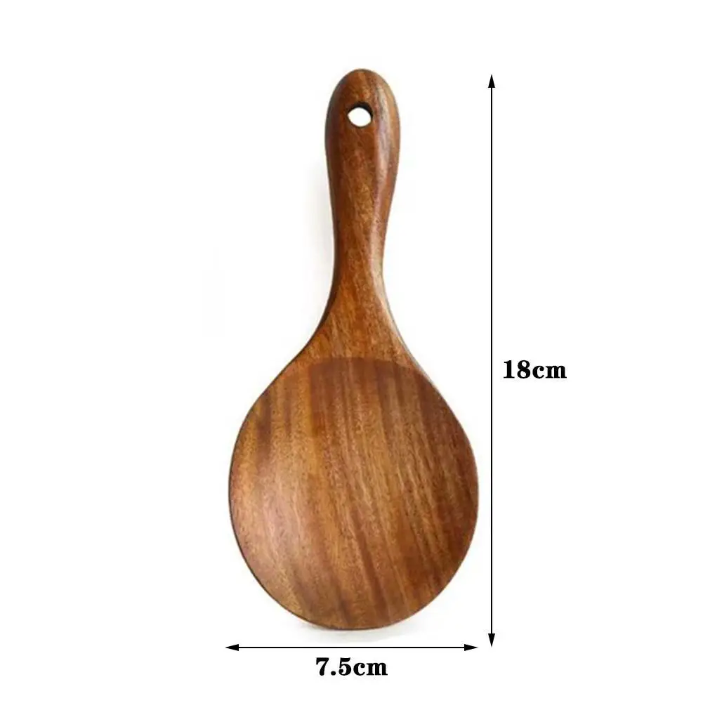 Wooden Rice Spoon Rice Paddle Scoop Wooden Kitchen Spoon Ladle Tablespoon Big Serving Spoon Wooden Kitchen Utensils Tableware