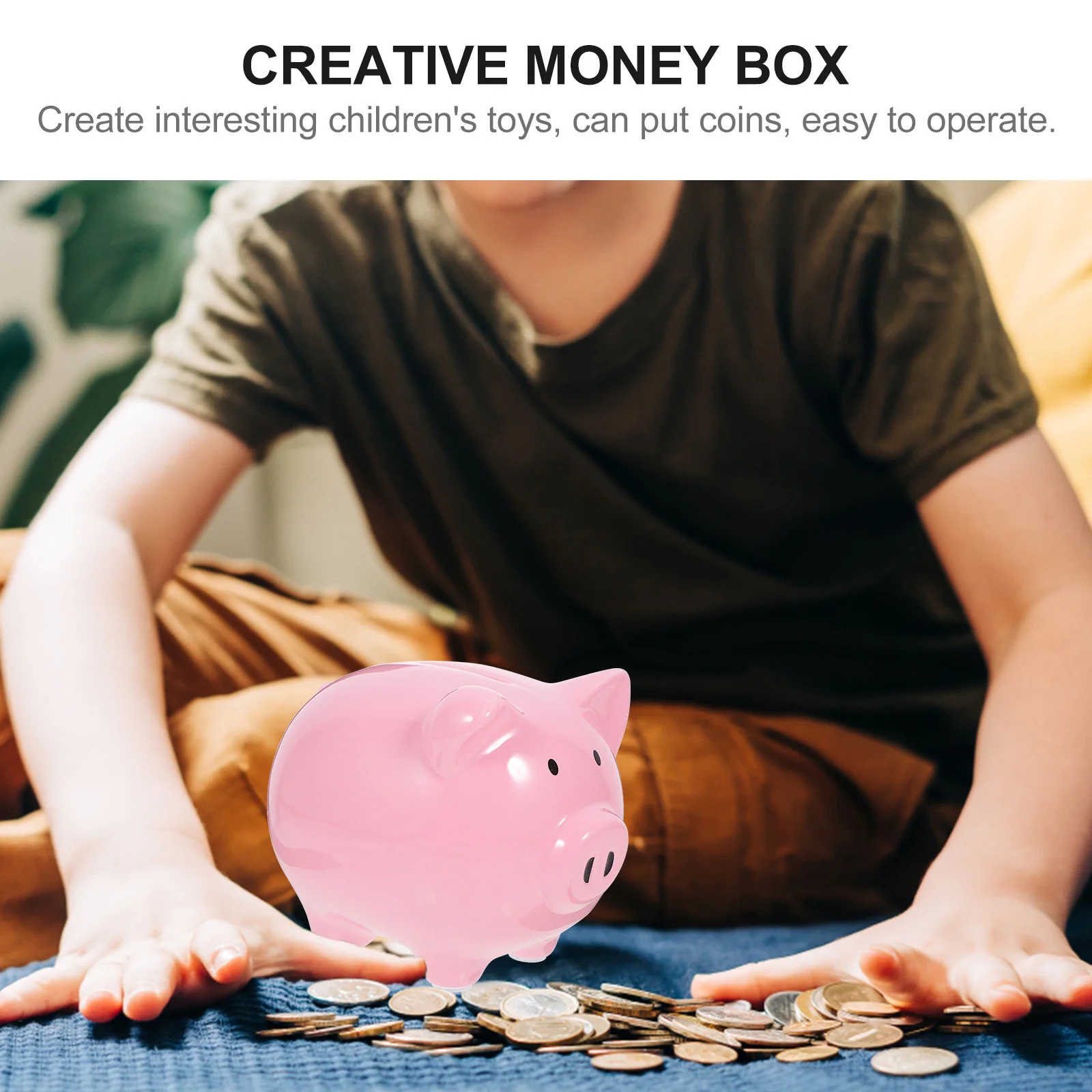 

Adorable Piggy Money Box with Easy Save Design Perfect for Childrens Savings Collection Home Office Decoration