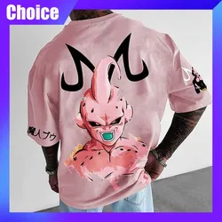 Dragon Ball Z Buu Print T-shirt Youth Men Oversize Anime Cosplay Summer Cotton Short Sleeve Top Casual Fashion Clothes Gift Man