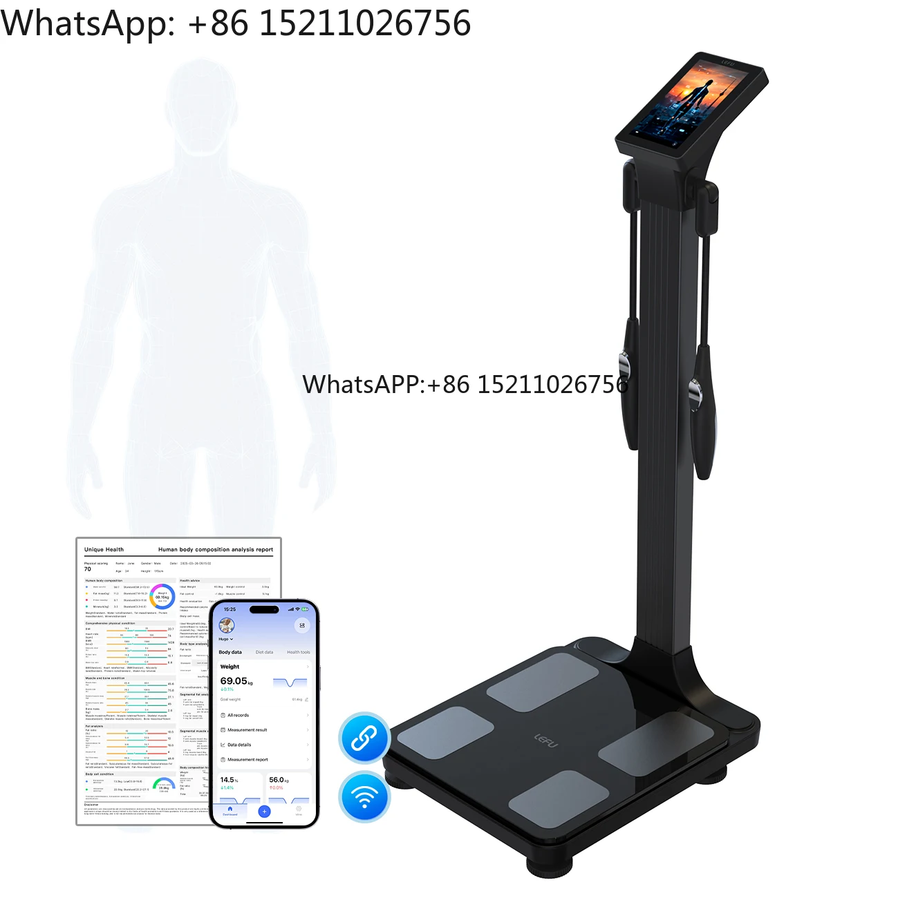 Unique Newly LTO Smart Scale Analyzer Measures Weight Smart Body Fat Scale USB Rechargeable Wireless Digital Weight Scale