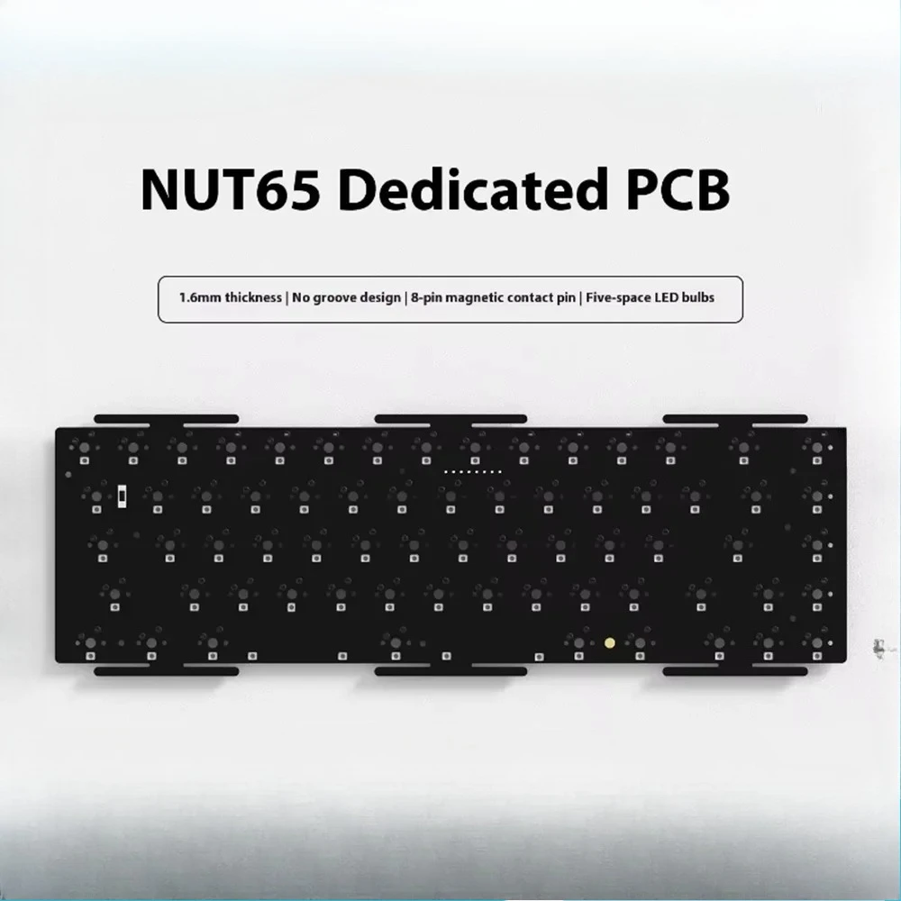 Weikav NUT65 PCB Keyboard Kit 1.6MM PCBA Non Slotted RGB Gaming Office Mechanical Keyboard Accessories Cotton Free Dedicated
