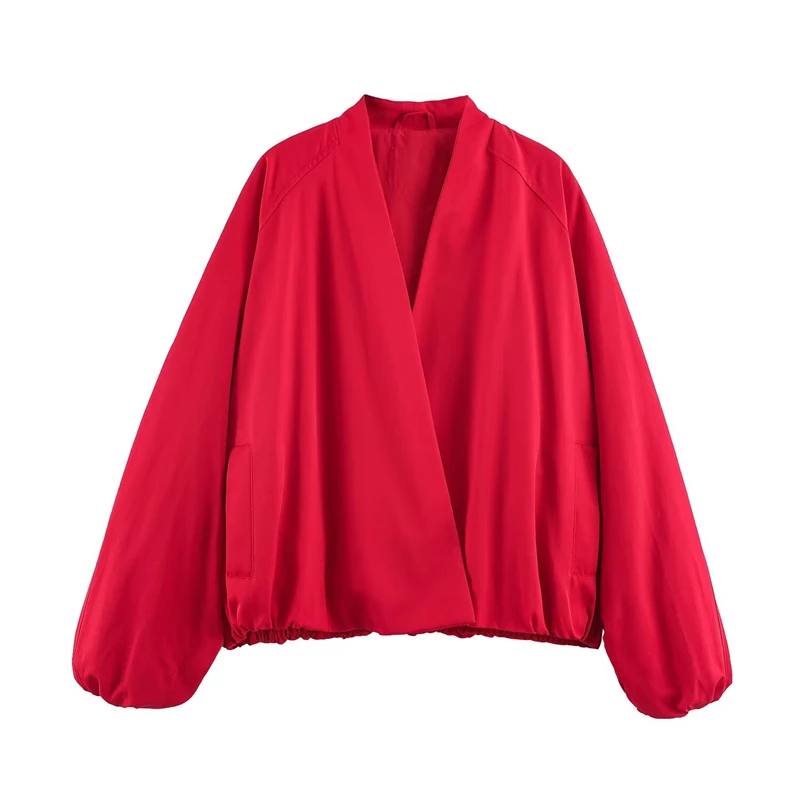 Guobioziy 2026 Women's Short Jacket Batwing Sleeve Long Sleeve Loose-Fit Jacket Multiple Colors Fashionable Casual Office Wear