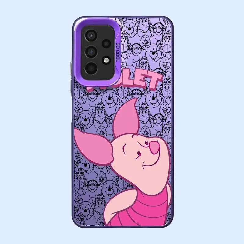 Donkey Piglet Tiger Pooh Family Phone Case for Samsung Galaxy A55 A54 A53 A13 A14 A15 A34 A35 A24 A50 Silver Plating Cover