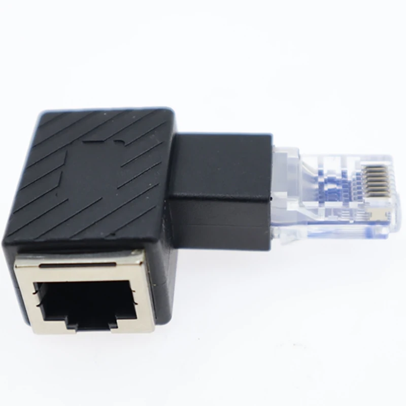 Adaptateur Ethernet RJ45 Cat 5e 6e Cat7 mâle vers femelle, Angle droit à 90 degrés, 5 modèles en option, Extension réseau Lan