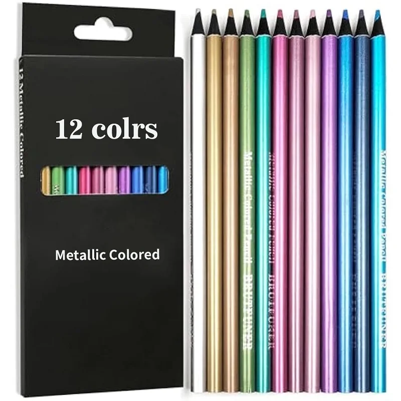 

12 Color Metal Colored Pencil Creative graffiti Painting Sketch Set Oil-Based Colored Pencil Art Supplies Coloring Home Painting