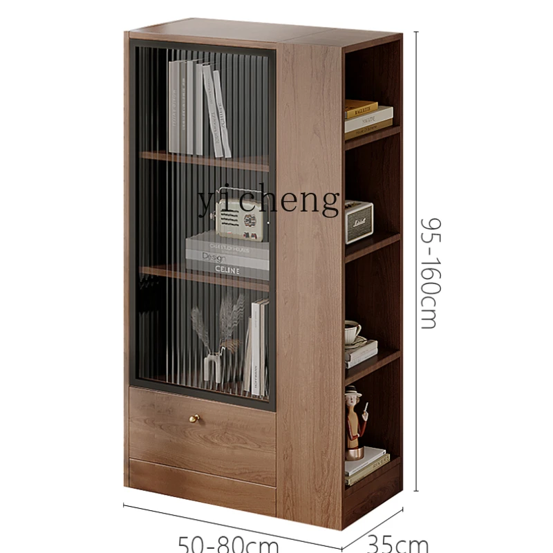 HSN solid wood bay window balcony storage upturned window sill storage multi-layer bookcase locker floor cabinet