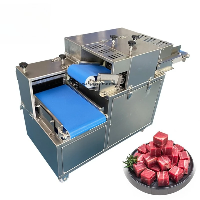 Electric Fresh Meat Cutting Machine / Automatic Goat Meat Cubing Machine / Meat Dicing Cutting Machine
