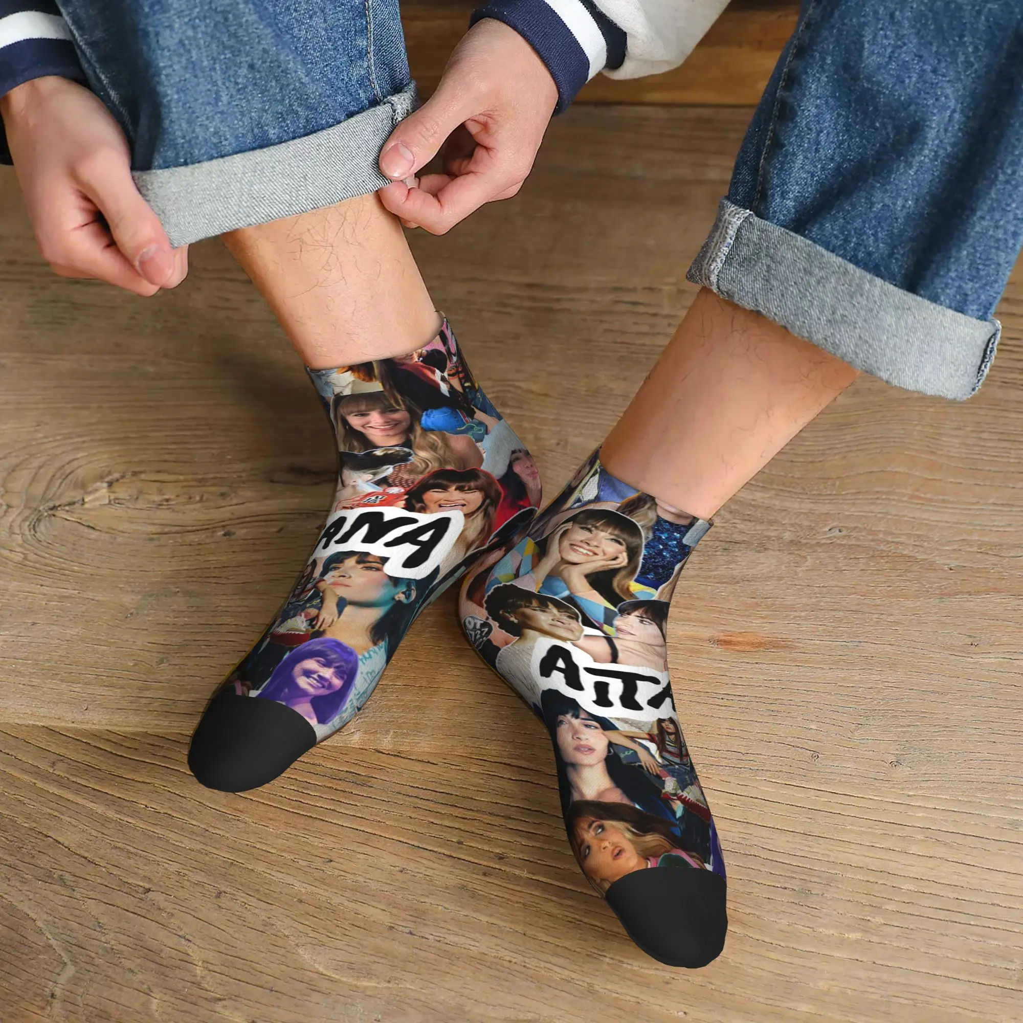 

Носки Beauty Aitana Spanish Singer Socks Harajuku, высококачественные чулки, всесезонные носки, аксессуары для мужчин и женщин, подарок