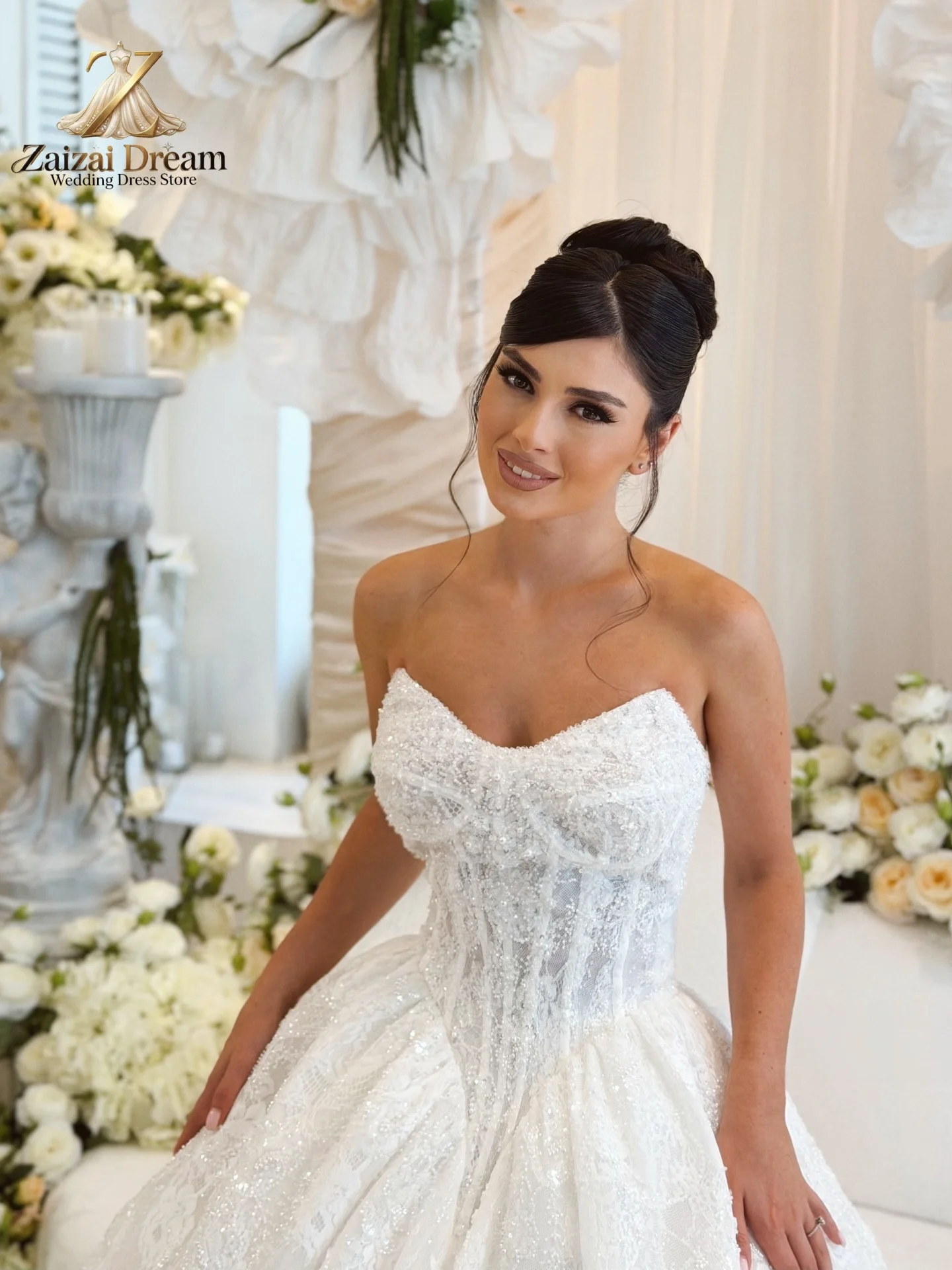 Luxury Lace Wedding Dress Sweetheart Neckline Princess Ball Gown Sparkle Bridal Gown Custom Made Wedding Dress Vestido De Novia