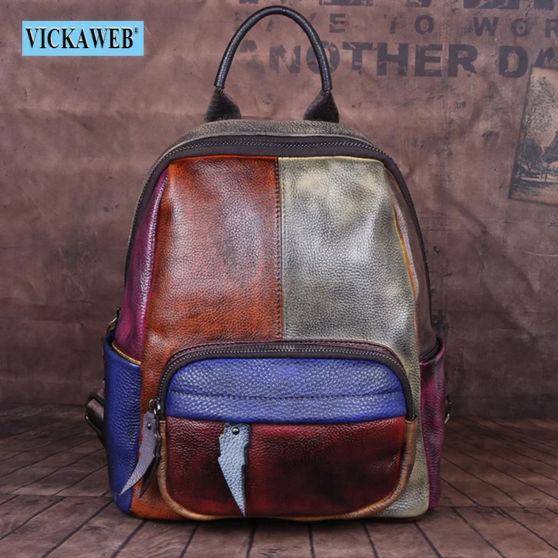 Free Gift Backpack Women  Patchwork Fashion Backpack Lady Travel Female Retro Monogram Business Laptop Backpack