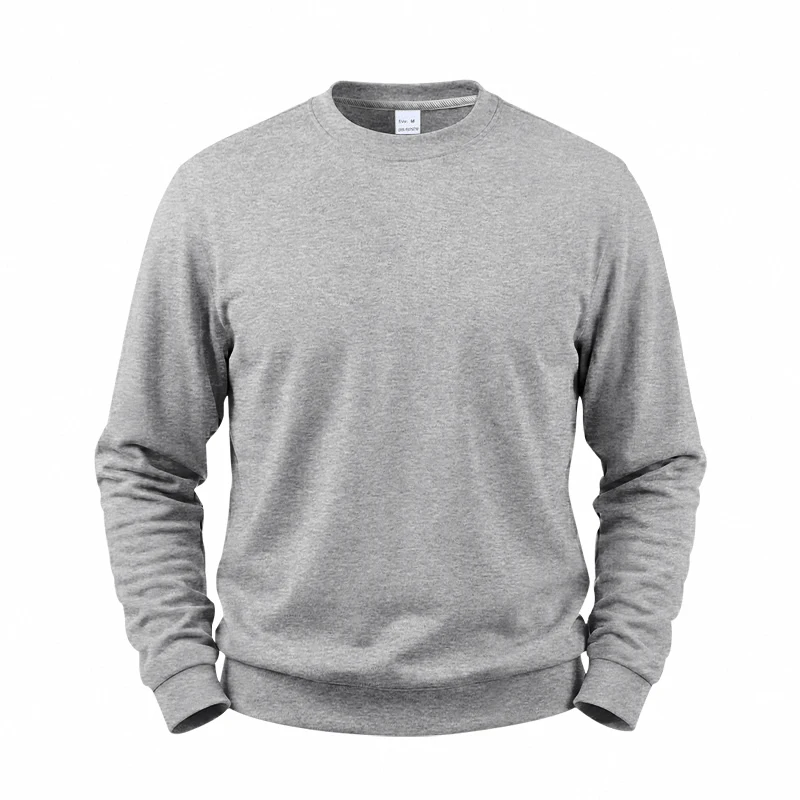 Einteiliger, locker sitzender, klassischer, mit Fleece gefütterter Rundhals-Langarm-Sweatshirt für Herren, warmes, winddichtes, lässiges Winter-Oberteil – Detail 10