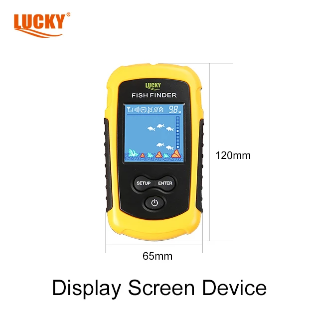 Lucky Sounder Fish Finder FF1108C-W شاشة مميزة ملونة مقاس 2 بوصة مع مستشعر لاسلكي من النوع W