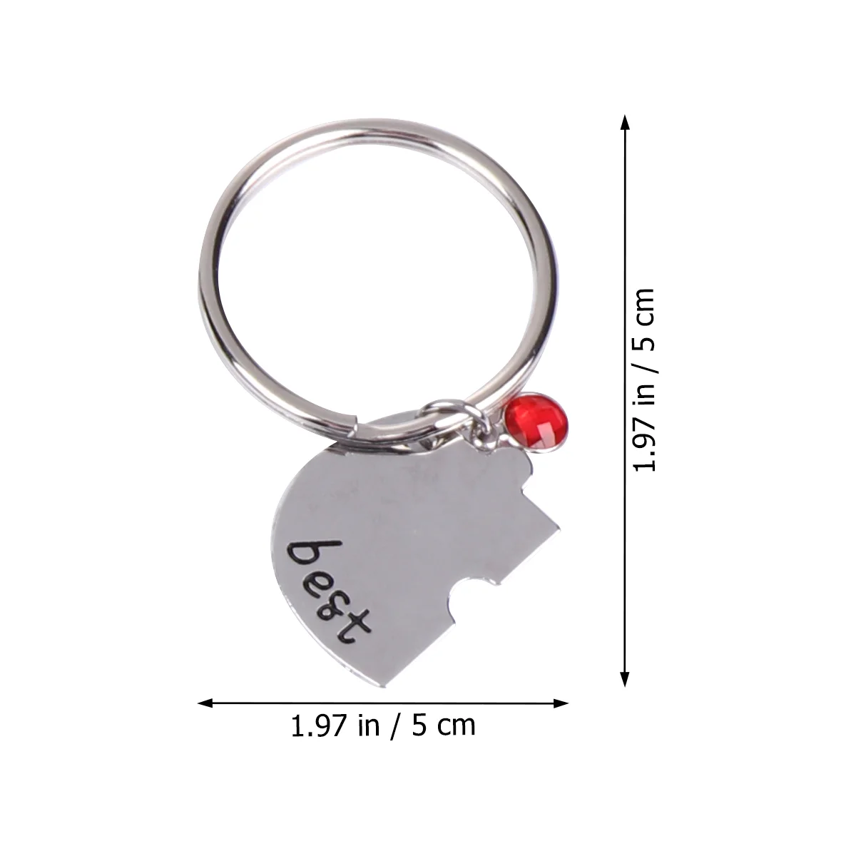 European and American Bestfriendsforever Puzzle Heart Keychain of The Lid Part Jigsaw