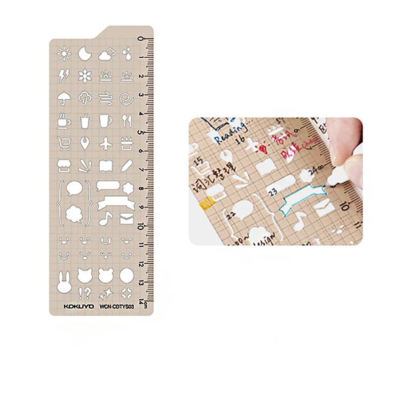Japan Kokuyo Ruler MO Handbook Accessories Multi-functional Template Ruler Creative School Supplies Cute Stationery