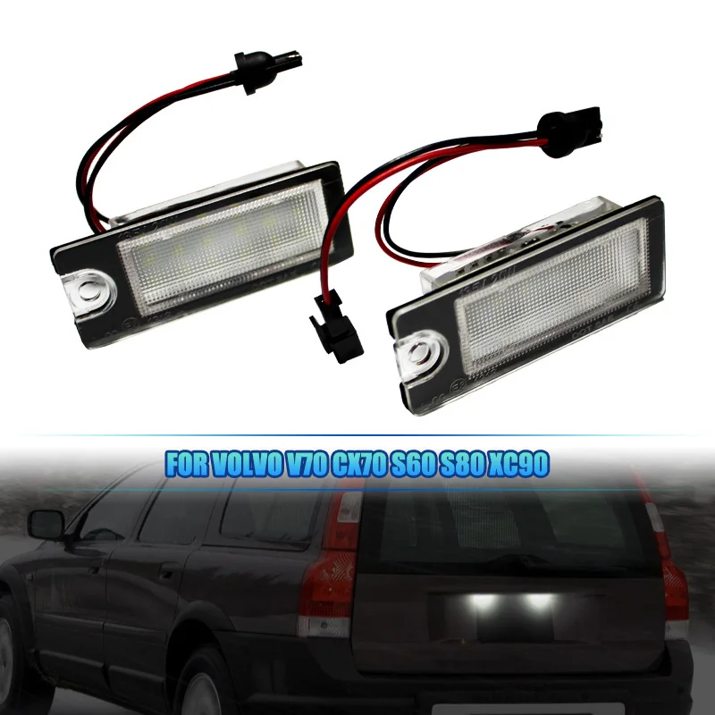 

2 шт. без ошибок, Canbus Φ для Volvo V70 2001-2007 XC70 XC 70 90 S60 S80 3528-SMD, светодиодный номерной знак