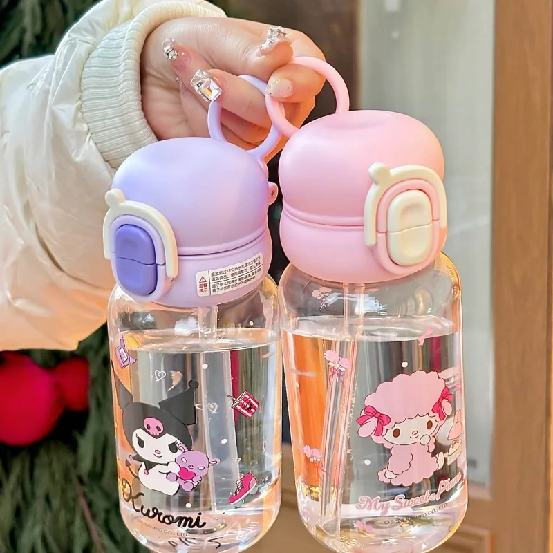 520ml Genuine Sanrio Transparent Cup Cartoon Kuromi Cinnamoroll Melody Tritan Safe Matrial Large Capacity Outdoor Water Bottle view 3