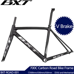 BXT-Carbon Road Bike Frame Set, V Brake, Super Light, Di2, Mechanical Racing, Cycling