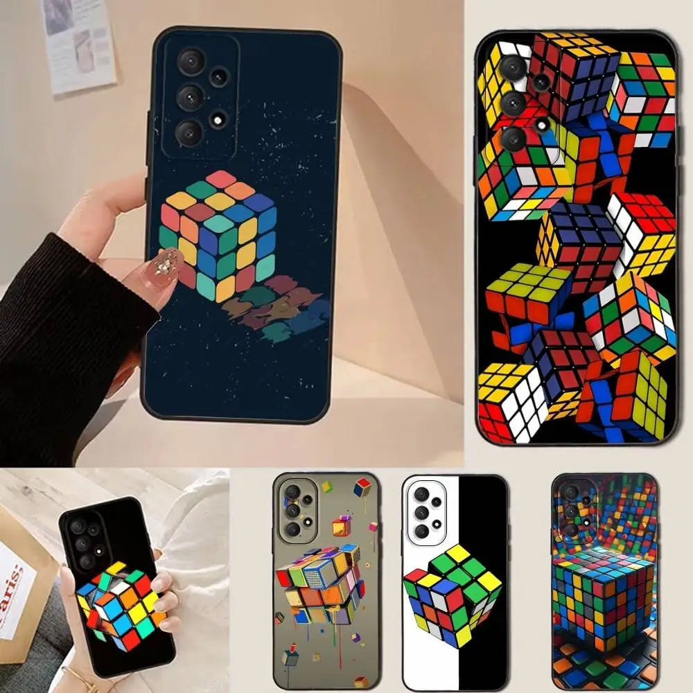 

Cool Funny Rubiks Cube Phone Case For Samsung Galaxy A13,A21s,A22,A31,A32,A52,A53,A71,A80,Soft Black Shell