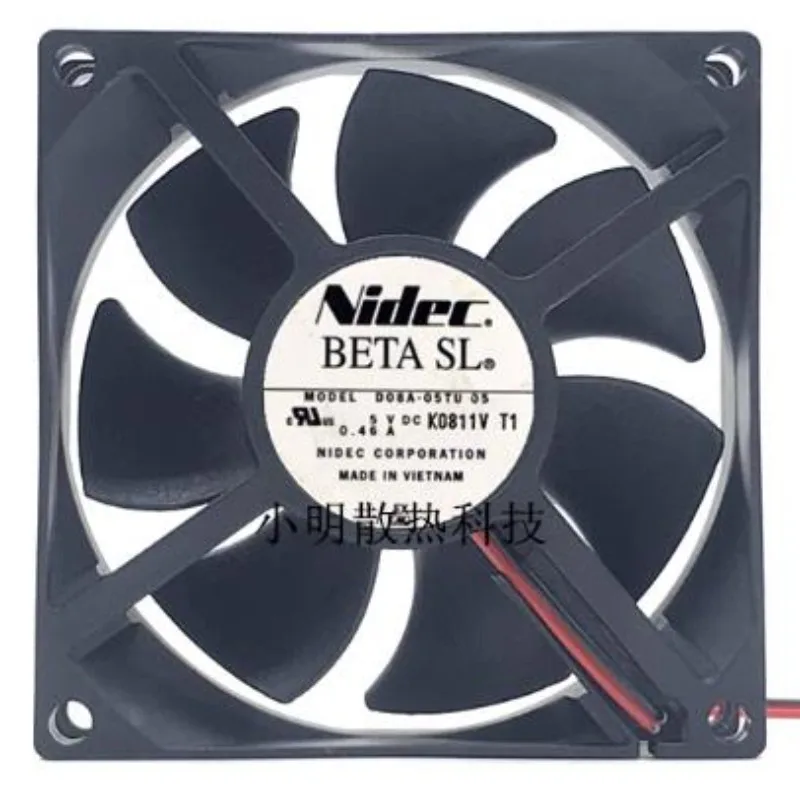 New Cooler Fan for Nidec D08A-05TU 5V 0.46A Double Ball Super Large Air Volume Cooling Fan 8025 8CM 80x80x25mm