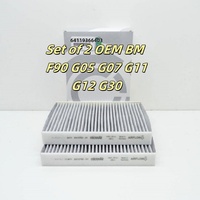 Set of 2 OEM BM F90 G05 G07 G11 G12 G30 530i 540i 750i Carbon Cabin Air Filter 64116996209 64119366403