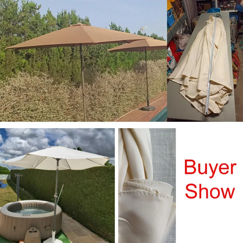 2/2.7/3m Parasol Replaceable Cloth without Stand Outdoor Garden Patio Banana Umbrella Cover Waterproof Sunshade Canopy