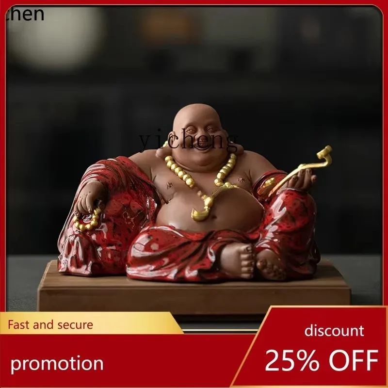 FX-1    Maitreya Buddha Ornament Big Belly Laughing Buddha Statue Home Living Room Lucky Crafts view 4
