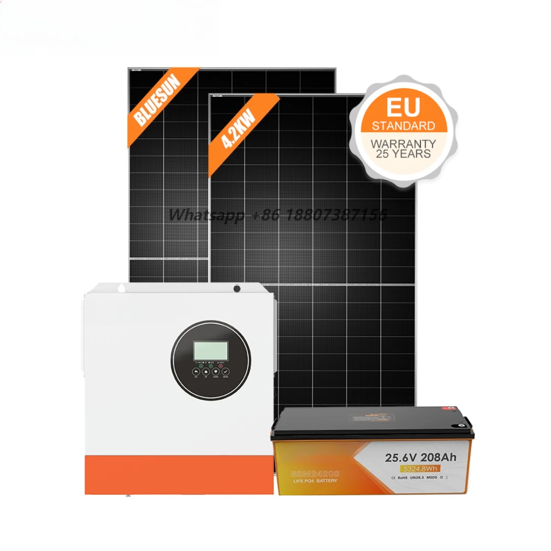 Bluesun 2026 Good Quality 4200w 4000w off Grid Inverter Power Inverter 24v Lithium Battery Solar Kit Home
