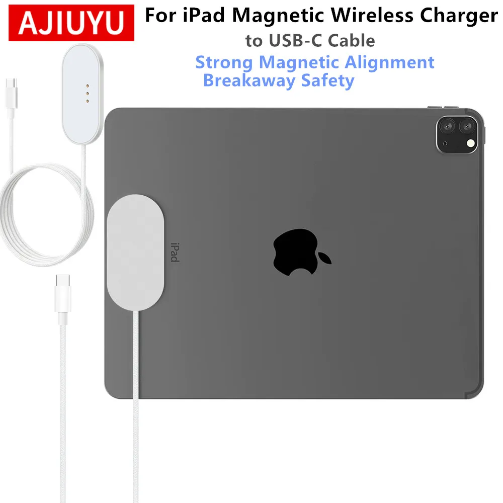 For iPad Pro Magnetic Wireless Charger Aluminum Alloy Fast Charging Smart Charger with USB C to C For iPad Air Pro 13