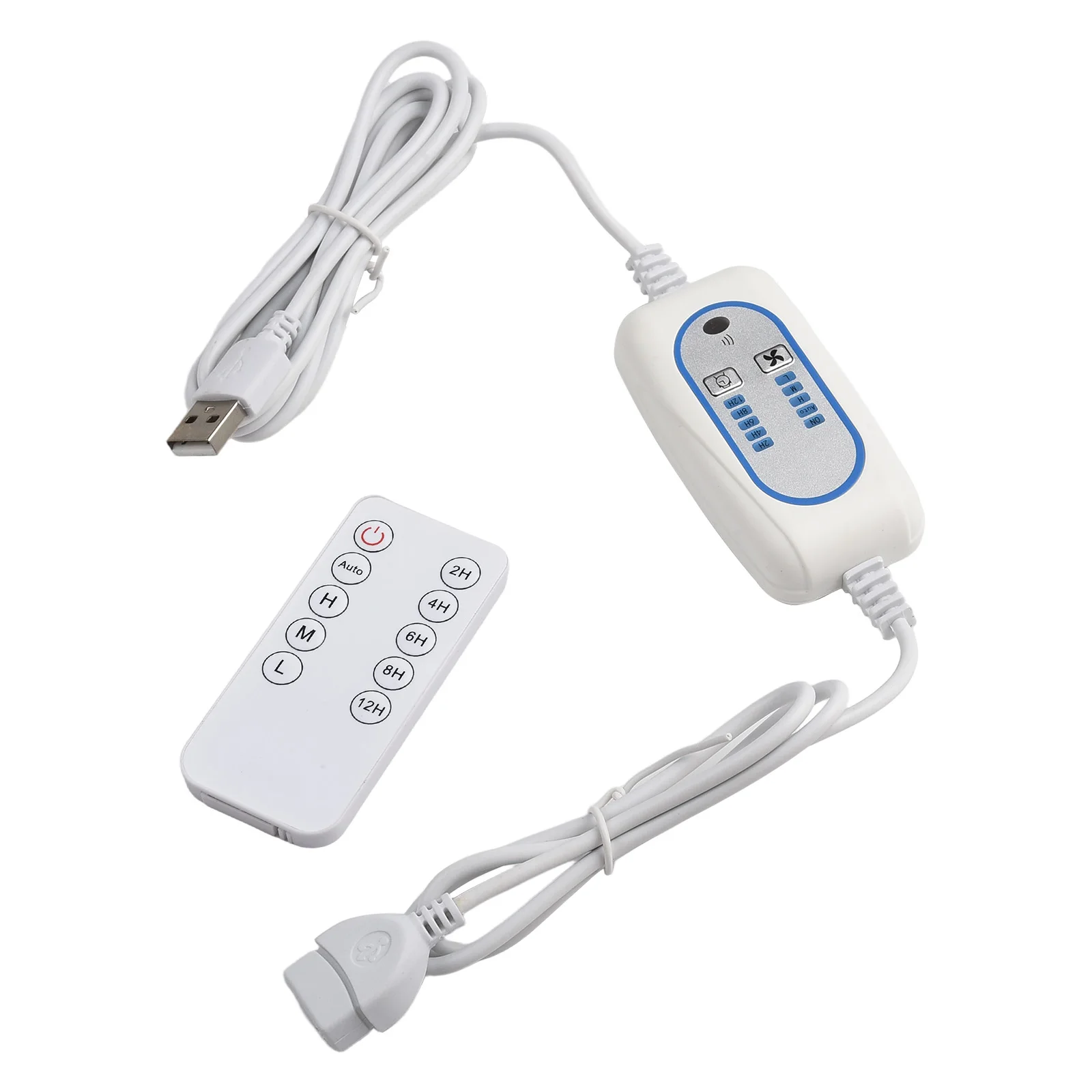 2 In 1 USB Power Cable USB Extension Cable White USB Timer Switch On Off Switch Wired Control Wireless Control