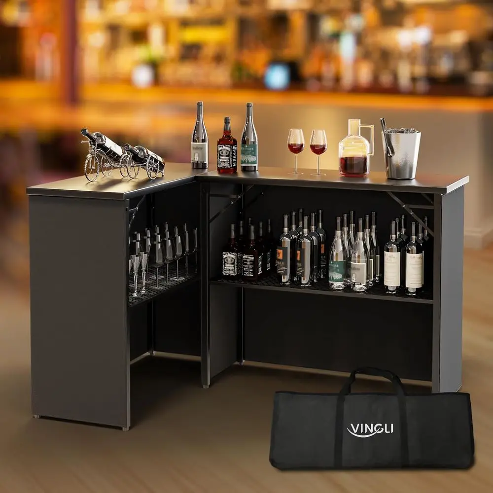 

Portable Outdoor/Indoor Mobile Bar Station for Events with Skirt, Ideal for Pop-Up Bars