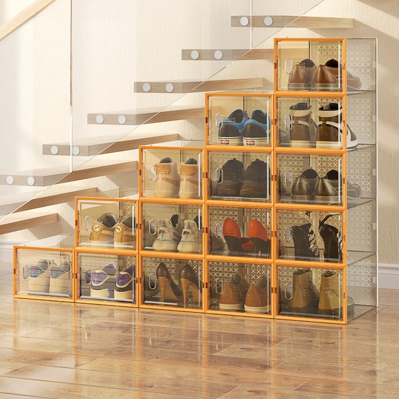 

Plastic Cabinets Living Room Hard Simple Shoe Modern Rack Organizer Show Shelf Shoes Storage Box Cabinet Shoerack Furniture