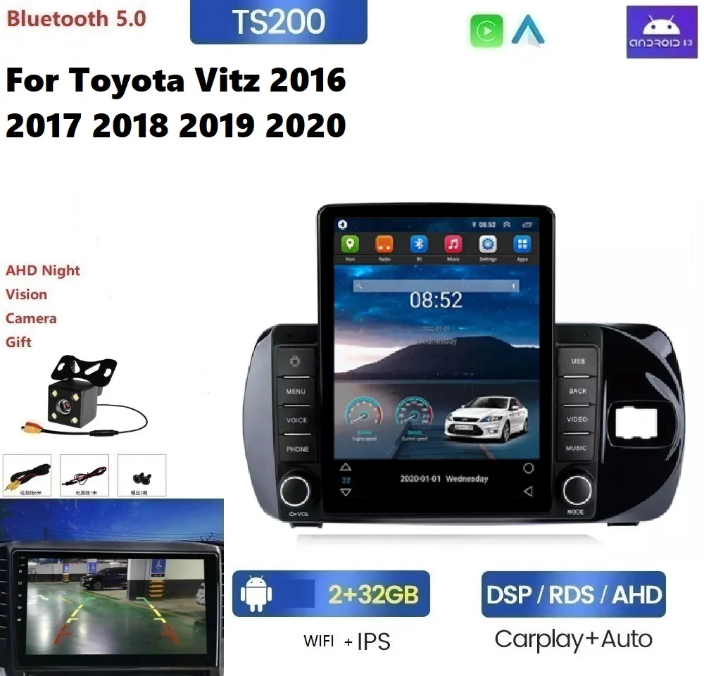 Android car video Car DVD Player For Toyota Vitz 2016 2017 2018 2019 2020 stereo android 4G LTE car multimedia system