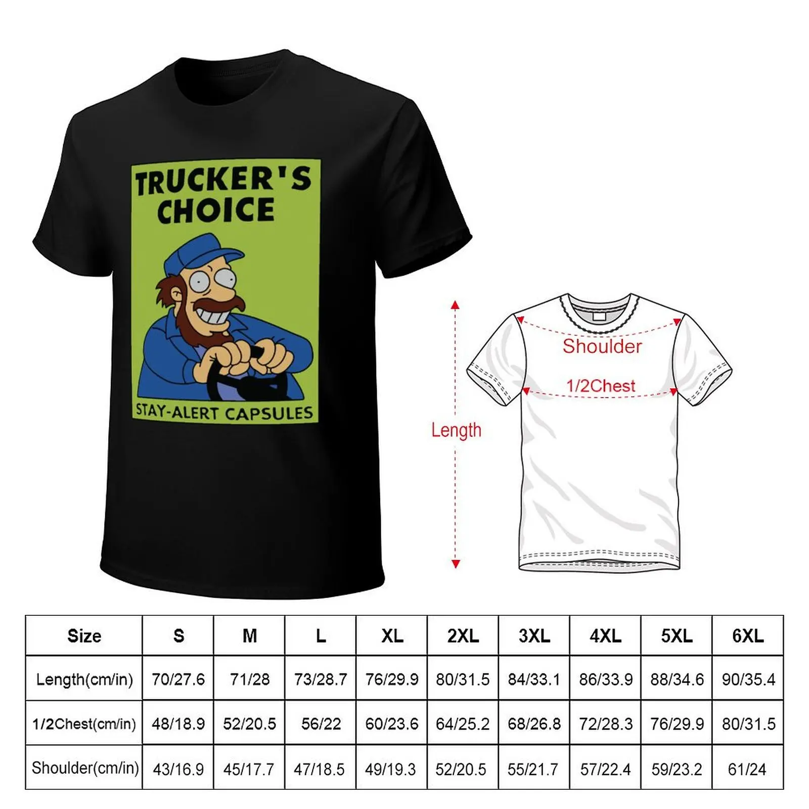 Trucker's Choice Stay-Alert Capsules T-Shirt Novelty Print Casual Tee Shirt