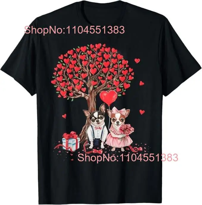 

Футболка с милыми сердечками и деревом для пары собак чихуахуа на День святого Валентина